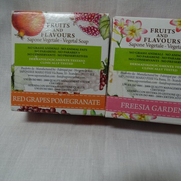 Fissi Firenze Fruits and Flavours Soaps Set of 4 Made in Italy NIB - Picture 5 of 7